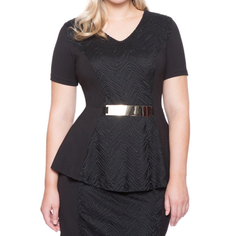 Textured Peplum Set